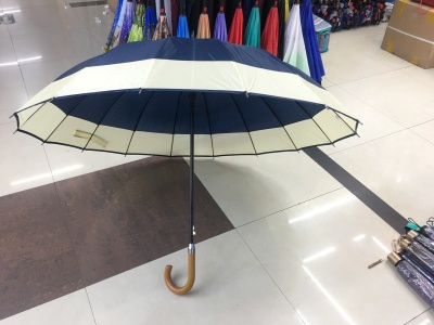 16-Bone Automatic Polyester Edge 6 Umbrella Super Large Wind-Resistant Rainproof and Sun Protection Foreign Trade Popular Style 5 Male Factory Wholesale at Low Price