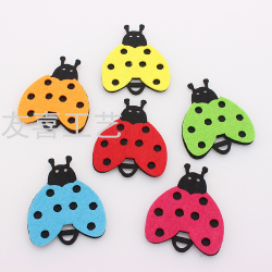 彩色瓢虫无纺布毛毡布不织布圣诞节儿童手工幼儿园装饰冰箱贴