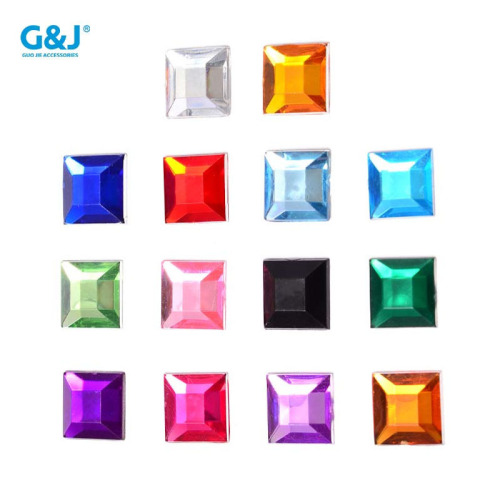 Flat Square Benzene Plastic Acrylic Diamond Ceramic Gravel Block Plastic Toy Jewelry Accessories Sticking Diamond