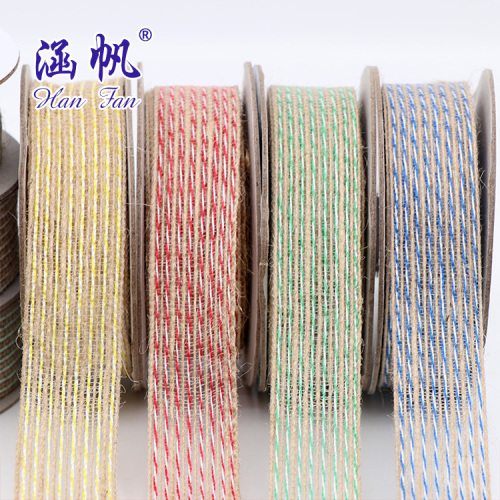colorful linen roll diy handmade bowknot ribbon christmas wedding party decoration ribbon flower packing tape