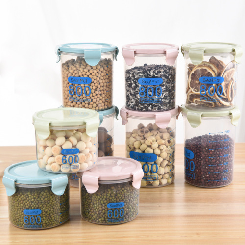 Transparent Sealed Jar with Lid Kitchen Storage Jar Moisture-Proof Crisper Grains Snack Dried Fruit Storage Jar Cereal Can