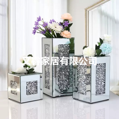Glass Diamond Vase Flower Stand Decoration