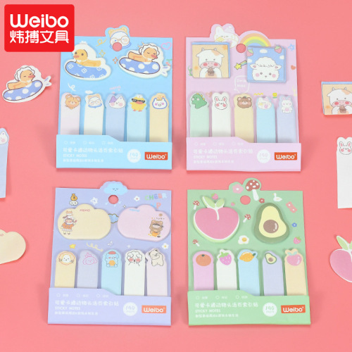 Weibo Stationery cute Cartoon Index Stickers Sticky Notes Small Animal Stickers Making Marking Notes Supplies