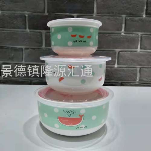 Ceramic Bowl Crisper Sealed Bowl Ceramic Bowl Food Jar insulated Lunch Box Gift Set Bowl Instant Noodle Cup New 