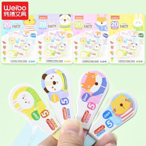 Weibo Stationery Wholesale 4 affordable Decoration Modifier Creative Cute Modern Beauty Mini Candy Color Correction Tape 