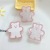 Resin Accessories DIY Phone Shell Stickers Keychain Pendant with Hole Bright Pink Double-Sided Transparent Bear Pendant
