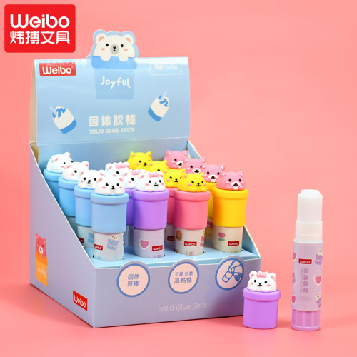 Weibo Office Supplies Wholesale Student DIY Puzzle Glue Children‘s Handmade Office White Milk High Adhesive Solid Glue