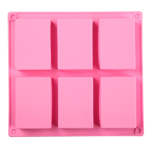 6-piece square silicone cake mold silicone soap handmade soap mold rectangular 100ml handmade soap mold