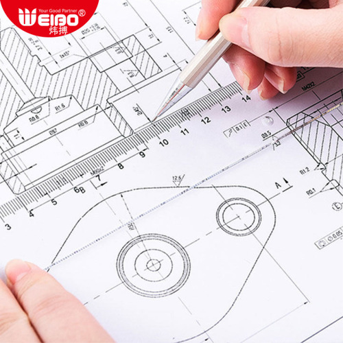 wei bo creative student ruler transparent simple plastic ruler student drawing tool parallel ruler protractor