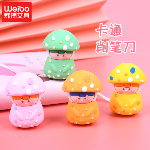 New Weibo Stationery Creative Modeling Cute Manual 3d Modeling Cartoon Pencil Sharpener