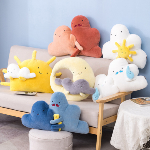 creative cute cartoon soft cloud family pillow plush toy home bedroom decoration gift