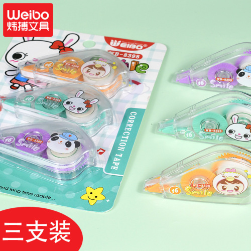 Weibo Stationery Wholesale Word Modification Correction Sticker Creative Cute Correction Tape Simple Transparent Correction Tape Student Correction Tape