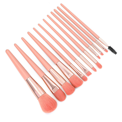 12 pink makeup brushes set wooden handle makeup brushes beauty tools manufacturers supply amazon spot