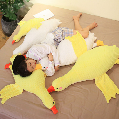 cross-border spot online celebrity cute big white goose baby massage pillow plush toy big white duck sleeping pillow