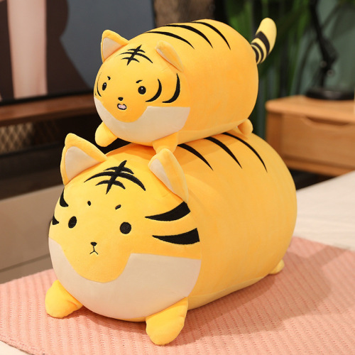 cute cartoon soft group tiger lying doll plush toys tiger doll sleeping pillow send girls‘ gifts