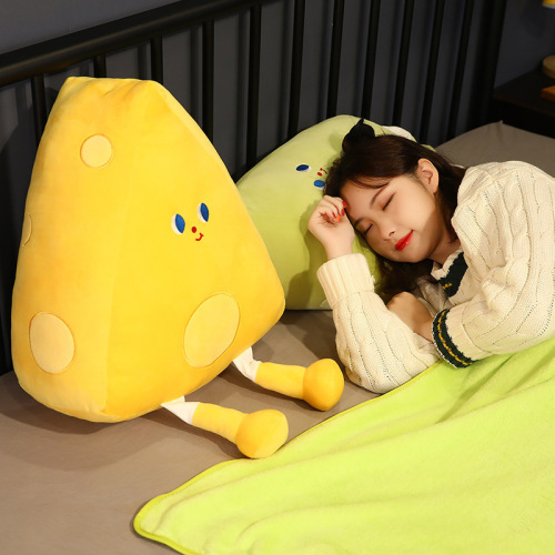 cute creative cheese pillow girls‘ bed sleeping doll emotional doll super soft ragdoll plush toy