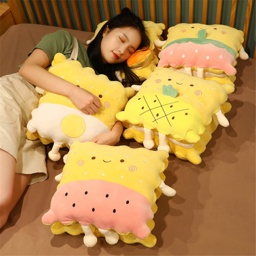 simulation sandwich biscuit pillow blanket plush toy home sofa nap air conditioning blanket student single blanket