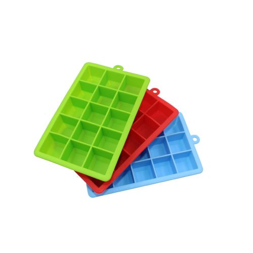 Factory Direct Supply Silicone 15 Grid Ice Tray Food Grade Square Ice Tray Silicone 15 Even Ice Tray Silicone Feeding Food Container