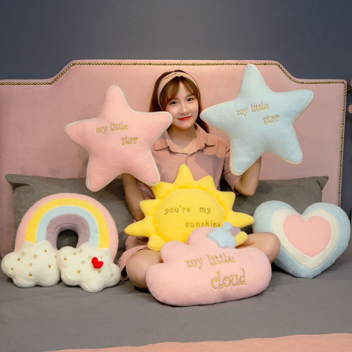 Ins Nordic Style Clouds Stars Rainbow Girl Heart Removable Washable Sofa Bed Pillow Cushion Plush Gift