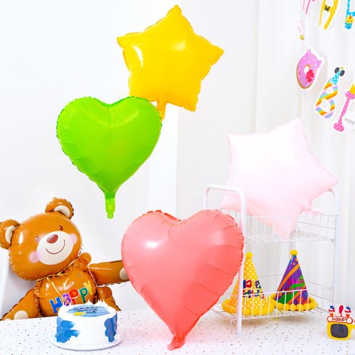 macaron color aluminum film balloon love heart five-pointed star 18-inch scene layout children‘s birthday party decoration