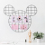 Cute Mickey Mouse Shape Iron Grid Wall Hanging Decorative Shelf Warm Girl Room Wall Photo Wall