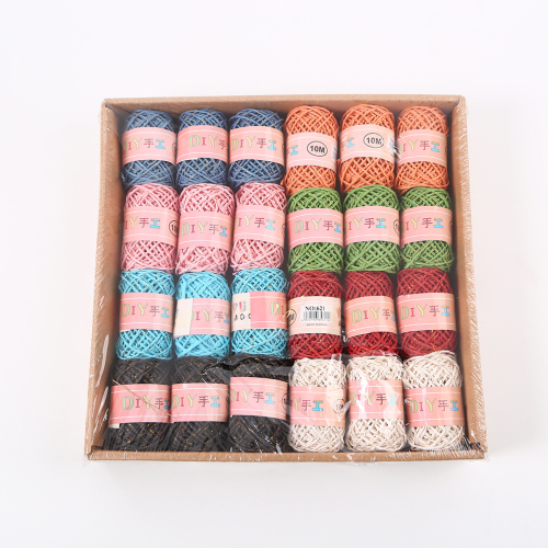 Spot Color Lafite Double-Strand Fine Paper String Kindergarten Hand-Woven Flower Packaging Material DIY Paper String Wholesale