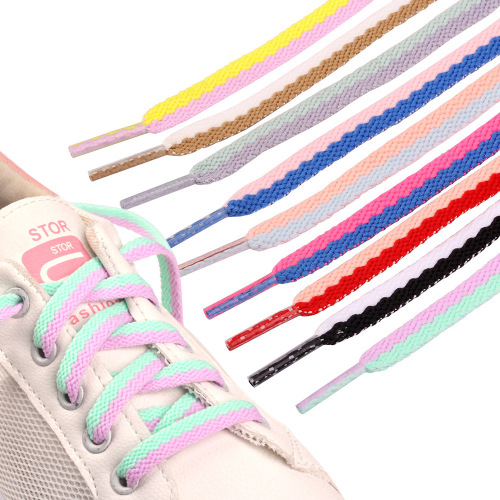 two-color flat aj shoelace cloth shoes board shoes sneakers white shoes nylon flat color aj1 shoelace