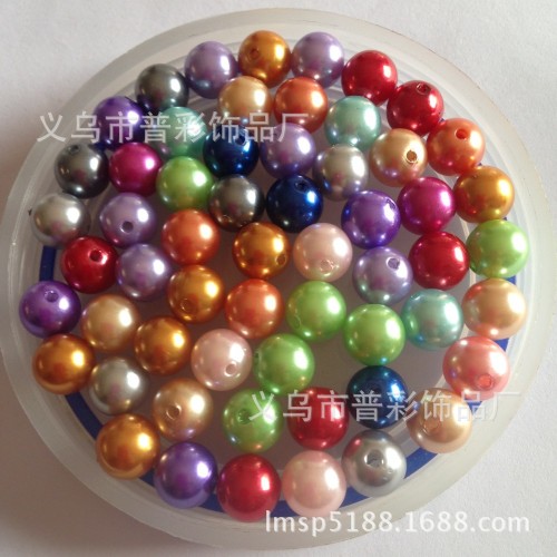 DIY Ornament Accessories， 30mm round Straight Hole ABS Imitation Pearl