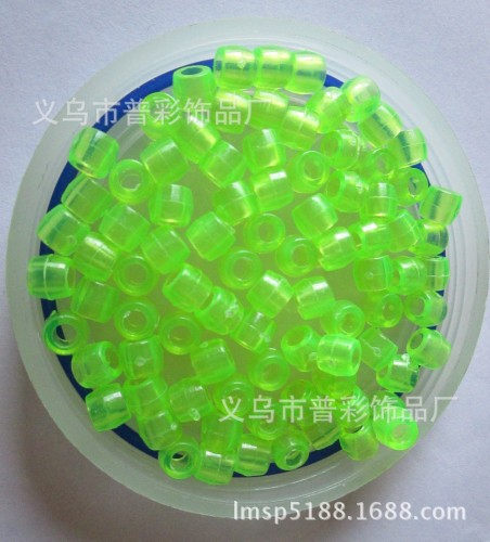 Wholesale DIY Accessories Big Hole Long Barrel Beads Clothing Beads Transparent 10 * 12mm Plastic Beads