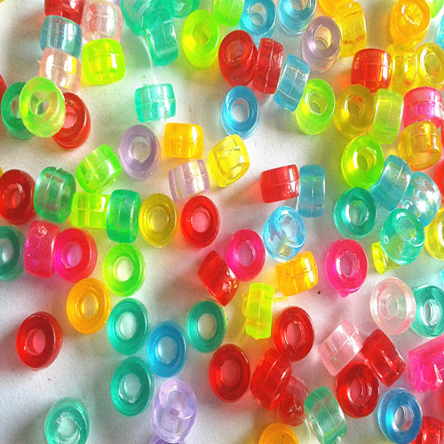Yiwu Wholesale Plastic Beads 6 * 8mm Transparent Barrel Beads DIY Accessories Plastic Beads