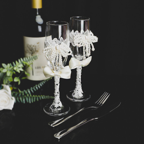 European Wedding Wine Glass Groom Bridal Wedding Glass Goblet Set Banquet Champagne Glass Party Red Wine Glass