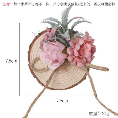 cross-border new wedding supplies bridal ring pillow natural wooden element wedding ring tie rope creative ring box