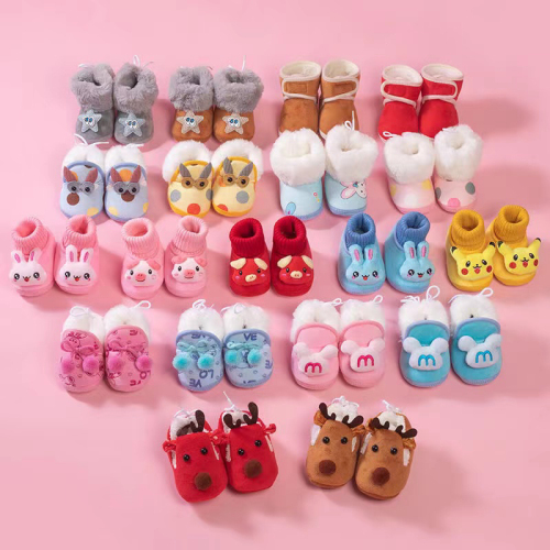 Baby Shoes Cartoon Cotton Shoes Cloth Shoes High-Top Super Soft Baby Shoes Toddler Shoes Manufacturer