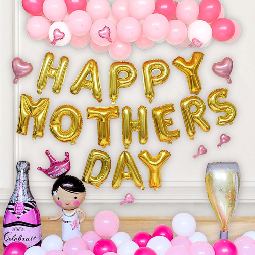 Happy Mother‘s Day Aluminum Foil Balloon Set Scene Decoration Party Activities Thanksgiving Mother Blessing Balloon