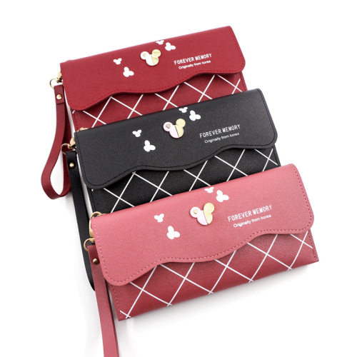 Stock Hand Bag Women‘s Long Wallet Wallet Simple Cute Coin Purse Clutch Cartoon Card Holder in Stock