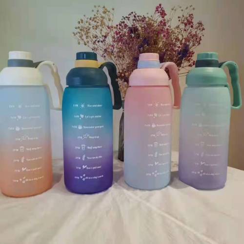 Big Mac Gradient Color Sandblasting Large Capacity 1.8L Size Mouth Straw Cup Portable Outdoor Fitness Sports Water Bottle