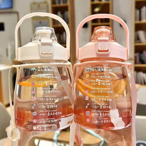 Internet Celebrity Large Capacity Water Cup Female Summer Water Bottle Children Student Straw Cup High-Looking Cute Internet Celebrity Big Belly Cup