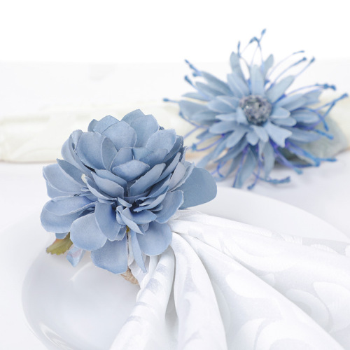 Nordic Artificial Flower Napkin Buckle Home Table Simple Rose Napkin Ring Hotel Table Setting Mouth Ring Napkin Ring 