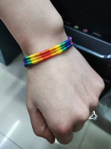 six-color rainbow bracelet pure bracelet hand-woven les pride bracelet jewelry lgbt couple lucky bracelet