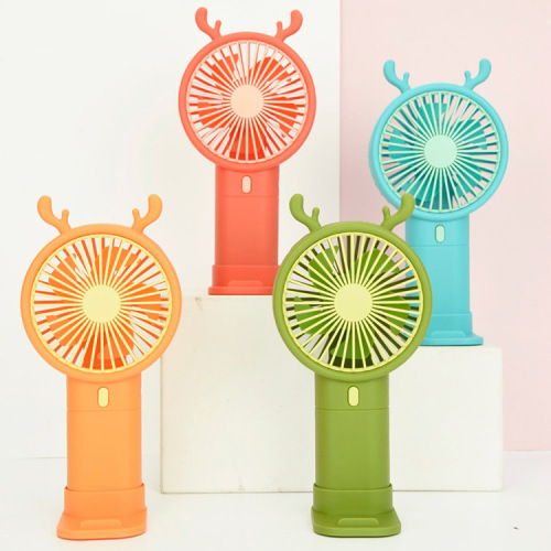 cartoon charging mini fan handheld mobile phone holder portable cute pet student training outdoor activity gifts