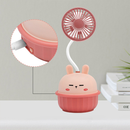 New Cute Rabbit USB Rechargeable Small Fan Cute Hose Adjustable Children‘s Summer Fan Activity Gift