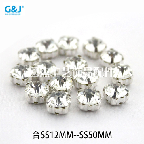 Round Rhinestone Four-Claw Drill DIY Hand Sewing Claw Upper Drill Automatic Nailing Rhinestones Corsage Clothing Accessories