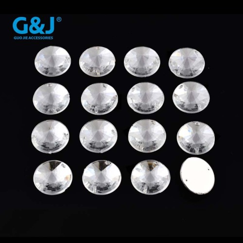 acrylic round flat drill satellite double hole pointed surface drill hand sewing clothing shoes and hats headdress beaded glue sequins