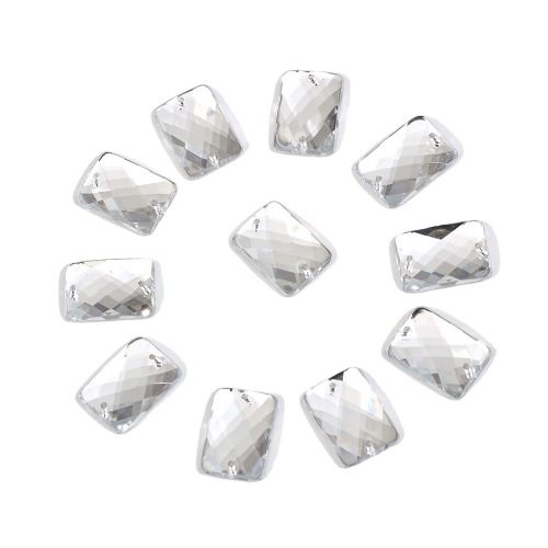 Rectangular Right Angle Turtle Surface Double Hole Hand Sewing Acrylic Diamond Clothing Shoes and Hats Bags Sequins decorative Lattice Drill Accessories 