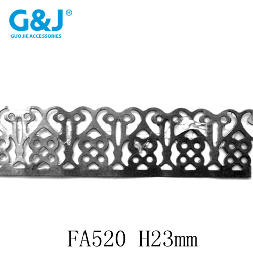 customized production and processing iron lace simple hollow winding pattern iron stamping hardware lace decoration