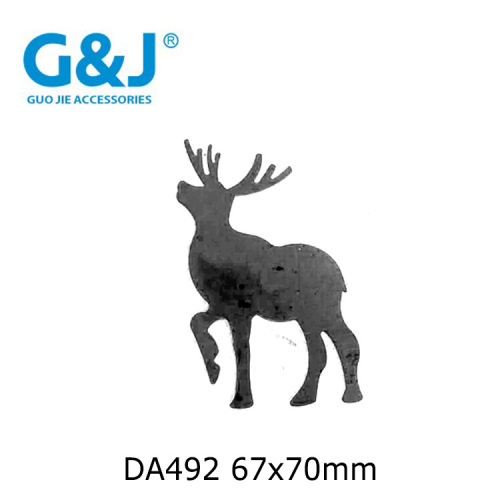 Da492 Christmas Gift Festival Series Wrought Iron Stamping Slat Flat Solid Elk Christmas Ornament