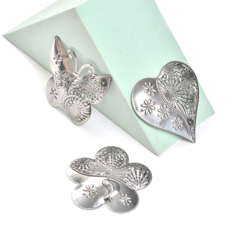 hardware stamping spring style left and right symmetrical butterfly peach heart plum blossom hollow forming christmas hardware stamping factory