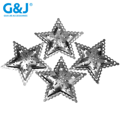 Factory Direct Metal Crafts Iron Stamping Parts Five-Pointed Star Christmas Lighting hollow Iron Decoration 