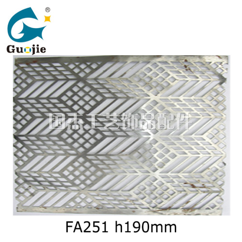 customized iron metal prismatic hollow strip lace flower board 19cm lighting accessories stamping hardware lace