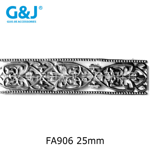 custom metal hollow ∞ woven plant shape iron accessories lace kuang frame long mesh iron belt